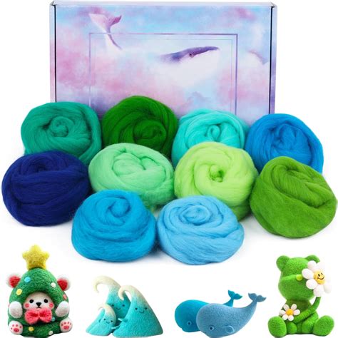 Needle Felting Wool10 Colors Nature Fibre Woolwool Roving