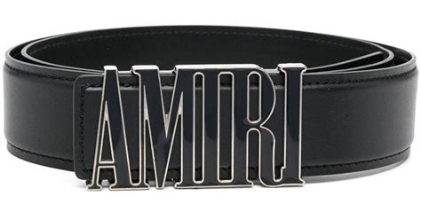 Amiri Logo Buckle Leather Belt In Black For Men Lyst