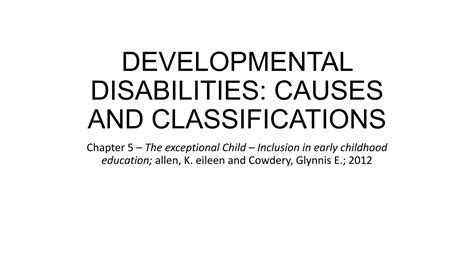 Developmental Disabilities Ppt