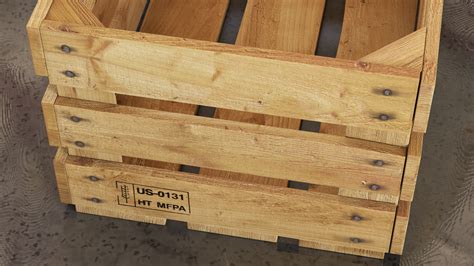 3d Model Wooden Fruit Crate