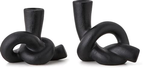 Amazon Pcs Black Matte Ceramic Candle Holder Modern Abstract