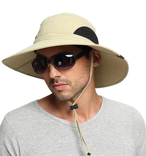 Fisherman Bucket Cap Nylon Wide Brim Outdoor Adjustable Waterproof Sun