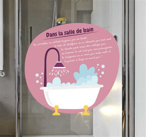 Sticker Paroi De Douche Salle De Bain Texte TenStickers