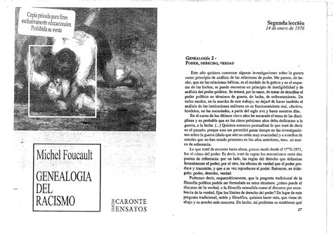 Foucault Genealog A Del Racismo Sociolog A Ii Studocu