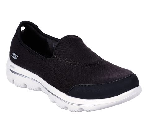 Skechers Black White Go Walk Evolution Ultra Legac Mens Slip On Shoes