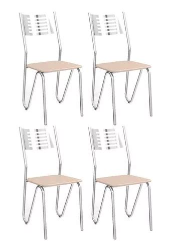 Kit Cadeiras Cozinha N Poles C A O Uni Cromada Nude Parcelamento Sem Juros