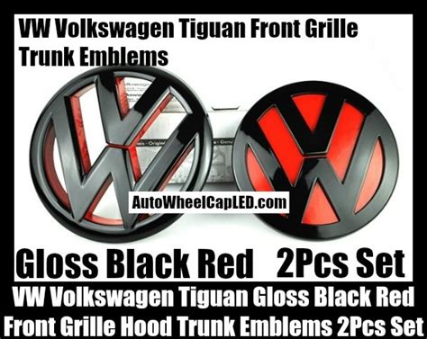 Vw Volkswagen Tiguan Gloss Red Black Front Grille Hood Rear Trunk