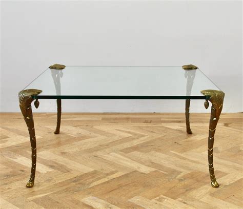 Maison Charles Extremely Rare Gold Plated Bronze Palm Leaf Coffee