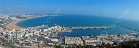 Agadir City Morocco Beach And Ocean Landscape Panorama Photo Background