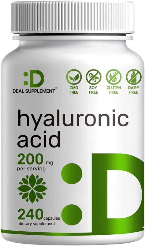 Buy Hyaluronic Acid Supplements 200mg, 240 Capsules, 4 Months Supply ...