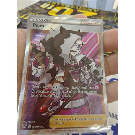 Trainer Type Pokemon Card Piers Full Art 187 189 Shopee Malaysia