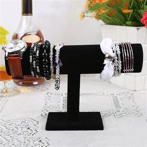 Boite A Bijoux Black Porte Bracelet En Velours T Bar Organisateur De