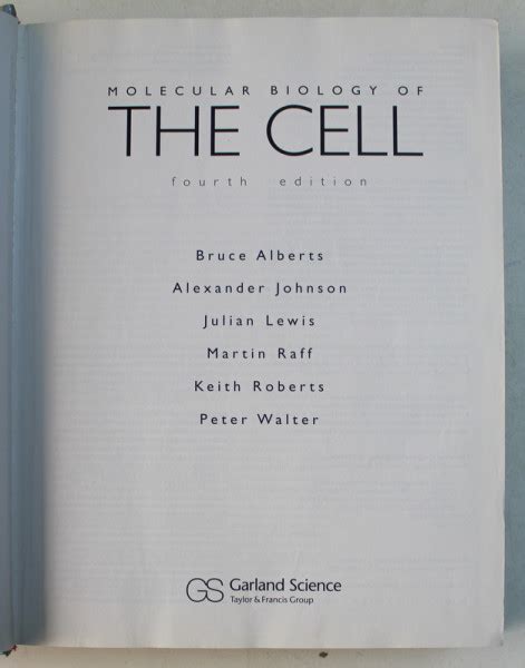 Molecular Biology Of The Cell By Bruce Alberts Peter Walter