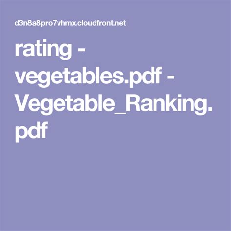 rating - vegetables.pdf - Vegetable_Ranking.pdf Healthy Eating Tips ...