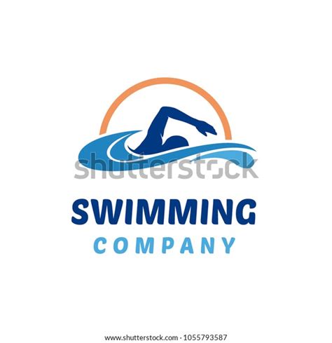 Simple Swimming Pool Silhouette Swimmer Athlete Stock Vector Royalty