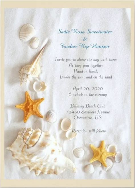 Wording For Beach Wedding Invitation - Wedding Ideas