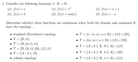 Solved Consider The Following Functions F R→r A F X X