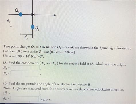 Solved Q D Q D Two Point Charges Q1 347 Nc And Q2