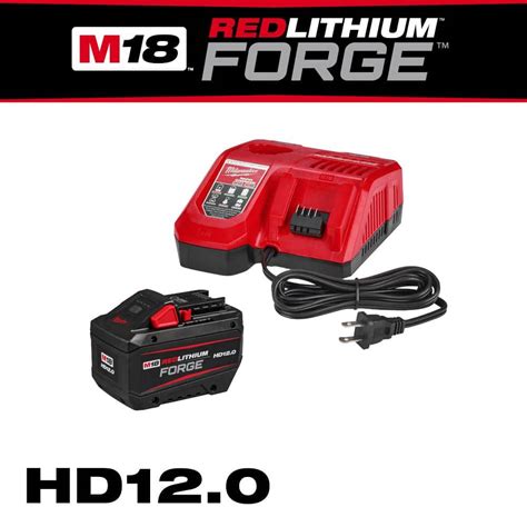 Milwaukee M18 18 Volt Lithium Ion Redlithium Forge Starter Kit With 120ah Battery And Rapid