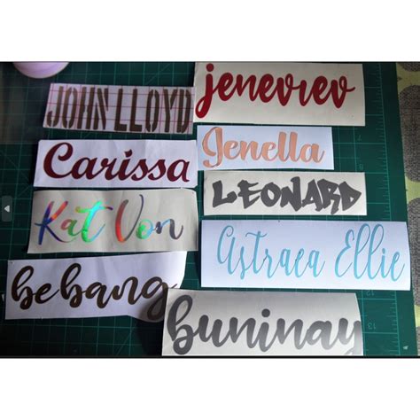Customized Die Cut Decal Name Label One Color Shopee Philippines