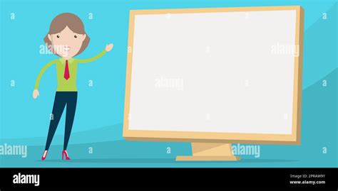 Teacher Design Points Hand At Blank Whiteboard Presentation Ideas Stock ...