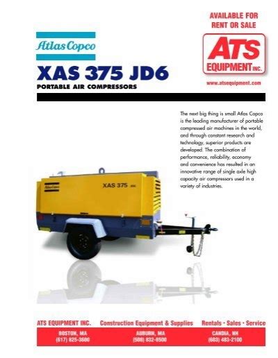 Atlas Copco Xas Jd Ats Equipment