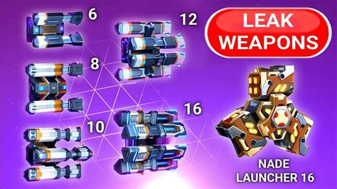 New Leak Weapons Helix Rack Nade Launcher 16 Mech Arena YouTube