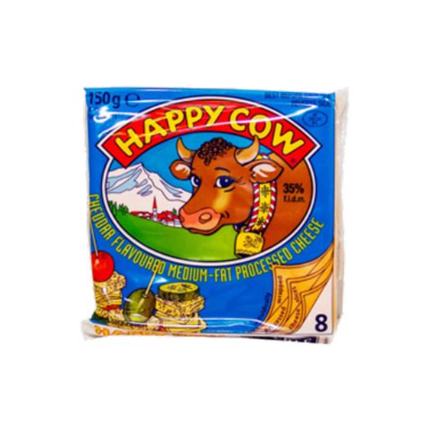 Happy Cow Cheddar Cheese Slices 150g Crystal Frozen And Chilled Foods Ltd