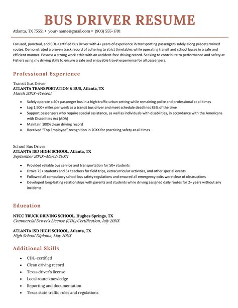 8 Driver Resume Examples And Writing Tips