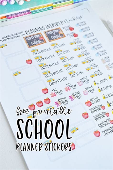 Free Printable School Planner Stickers | Free planner stickers, Happy ...