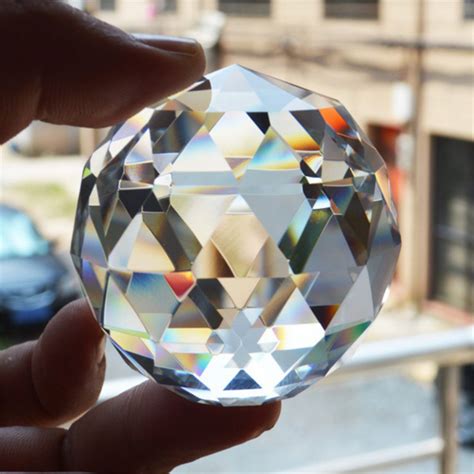 Sphere Faceted Prisms Gazing Ball Cut Crystal Feng Shui Clear Decor Ebay