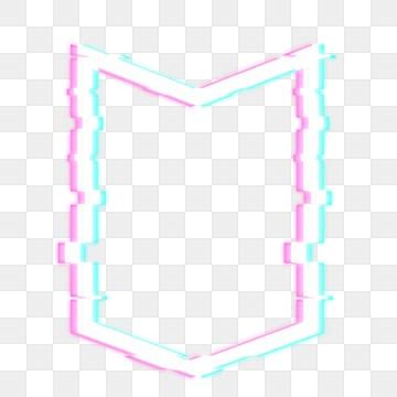 Purple Faulty Neon Element Light Glitch Border Geometric Shape