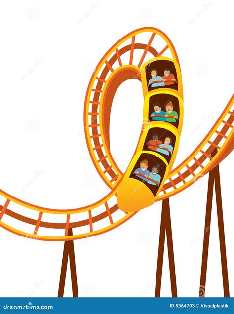 Roller Coaster Cartoon Vector | CartoonDealer.com #5364703