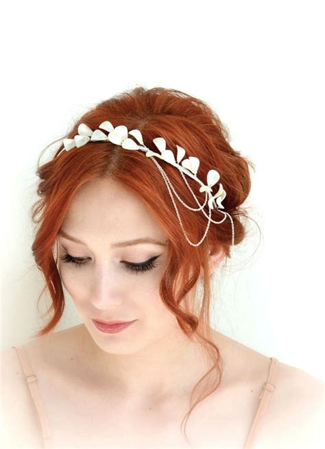 Pearl Crown Ivory Headpiece Bridal Head Piece Wedding Headband