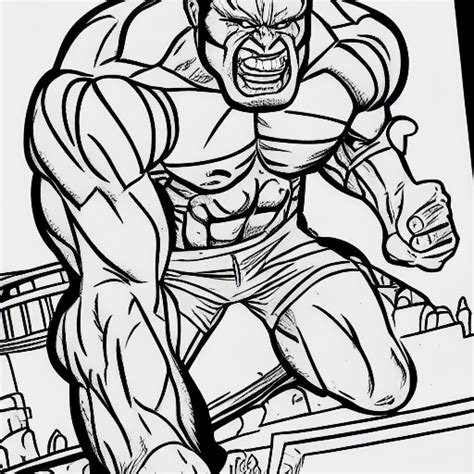 Hulk Coloring Book Image · Creative Fabrica