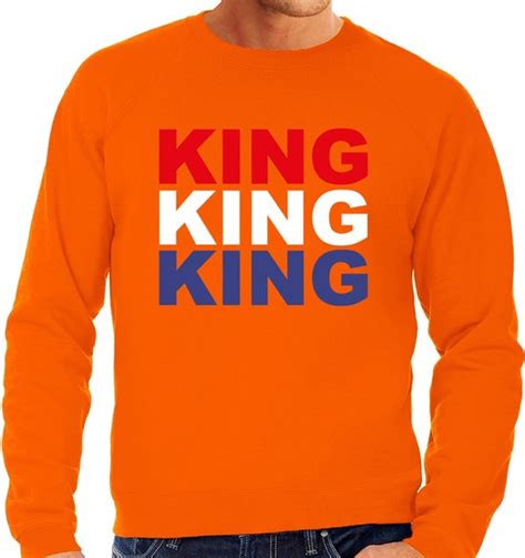 Koningsdag Sweater King Oranje Heren Koningsdag Outfit Kleding