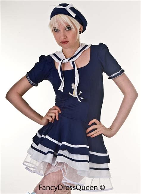 Sexy Sailor Navy Officer Fancy Dress Costume Size 8 12 Ebay