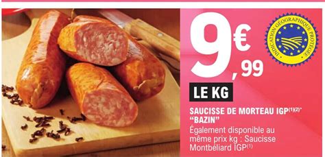 Promo Saucisse De Morteau IGP Bazin Chez E Leclerc