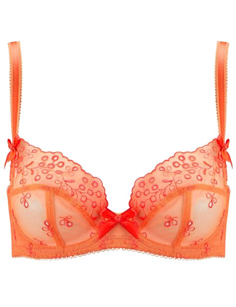 Neon Orange Mesh Underwired Cup Bra With Size Bra Cup Size Ddd