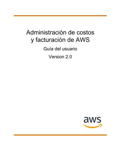 Pdf Administraci N De Costos Y Facturaci N De Aws Gu A Del