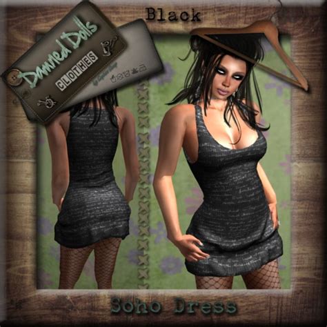 Second Life Marketplace Damned Dolls Demo Soho Dress Black