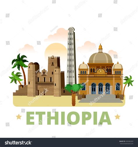 Ethiopia Country Flat Cartoon Style Historic Stock Vector Royalty Free