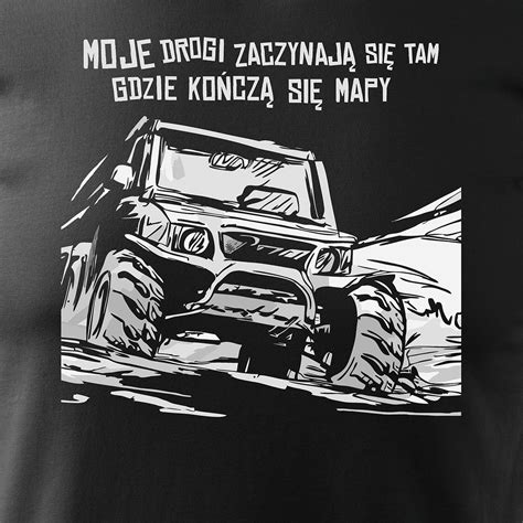 Koszulka rajdowa z jeepem jeep offroad off road off road 4x4 męska