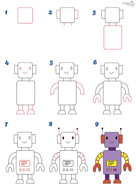 How to Draw a Robot (Easy Version) - Crafty Morning