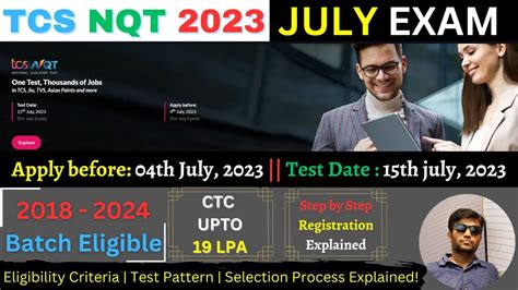 Tcs Nqt July Exam Step By Step Registration Process Batch