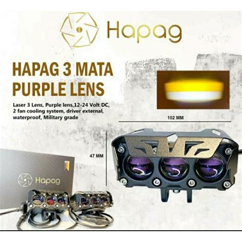 Jual Lampu Tembak Mini Projie Laser Foglamp 3 Mata HQ4 PURPLE LENS SQL