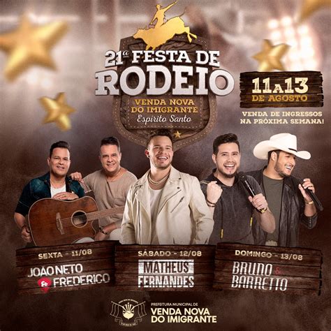 Confira As Atra Es Nacionais Da Festa De Rodeio Em Venda Nova