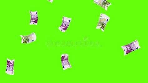 Money Rain Animated. 100 Dollar Bills Falling on Green Screen or Chroma ...