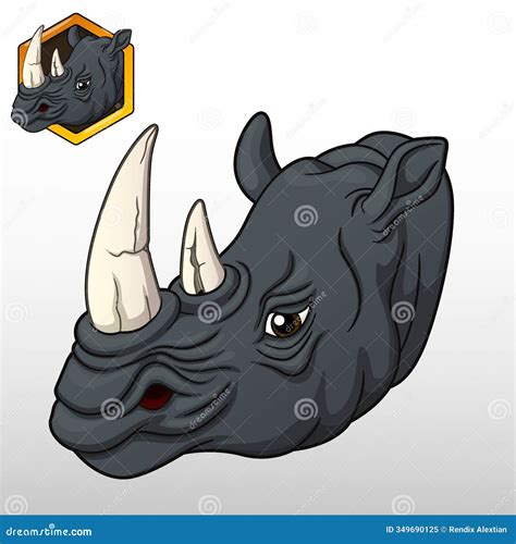 Rhino Head Avatar, Esport Character, Vector Illustration Stock Vector