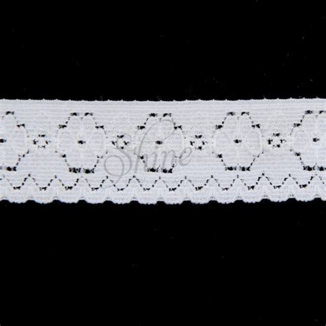 Stretch Lace Trimming White Shine Trimmings Fabrics